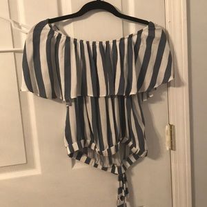 Off the shoulder striped top
